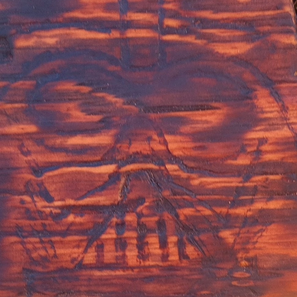 Handmade Star Wars Darth Vader Burnt Wood Art 8.5x9.5 - Picture 2 of 5